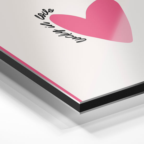Carte à jouer rose et beige, "Imperfectly Love" — Aluminium Dibond relief 3D