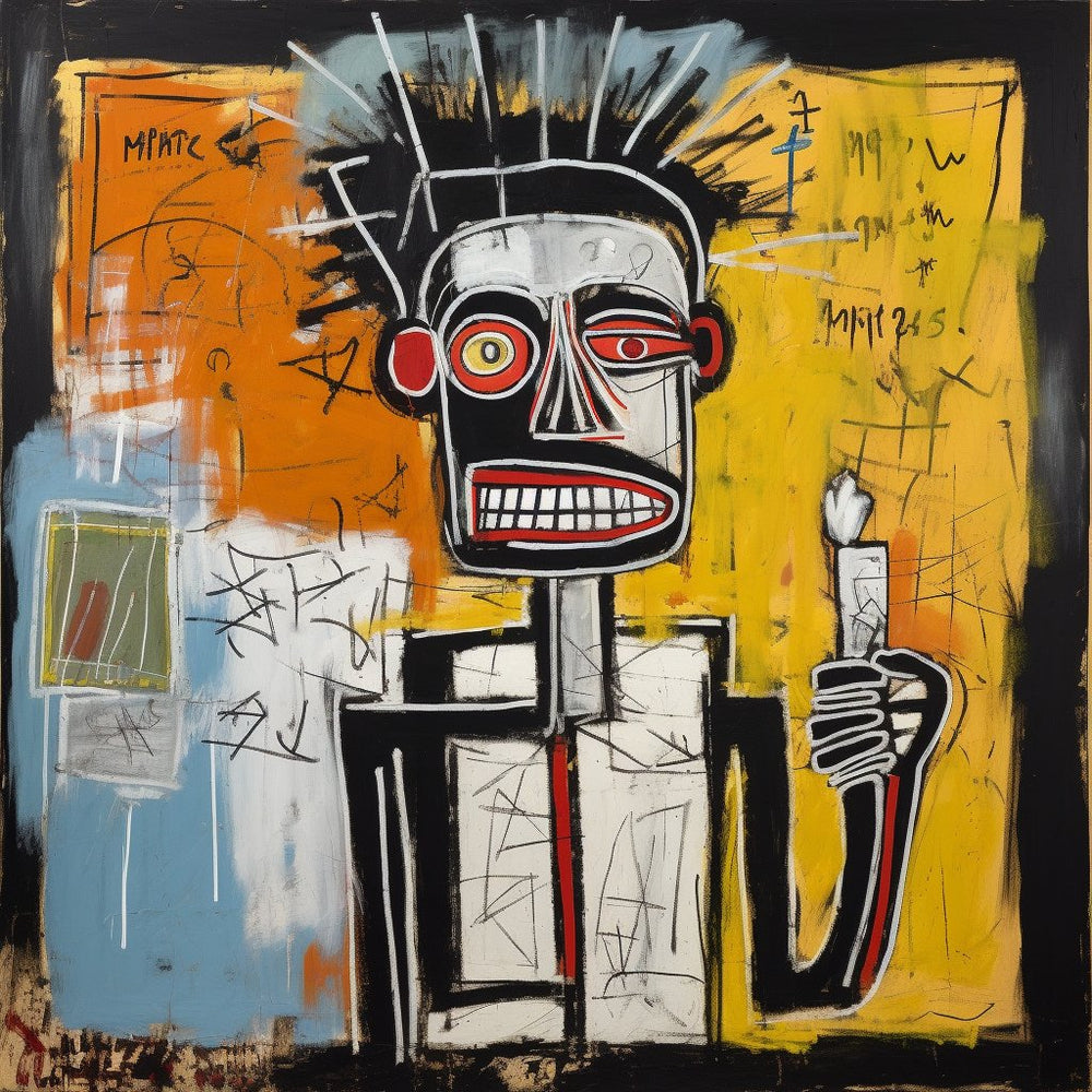 Bold Basquiat Brushstrokes-Canvas-artwall-Artwall