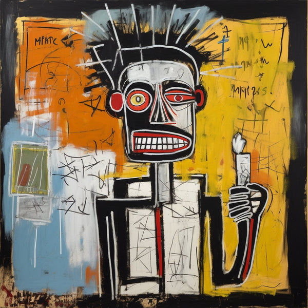 Bold Basquiat Brushstrokes-Canvas-artwall-Artwall