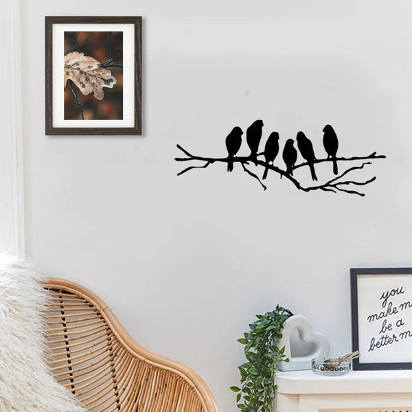 Décoration Murale en Métal "Oiseaux sur Branche"