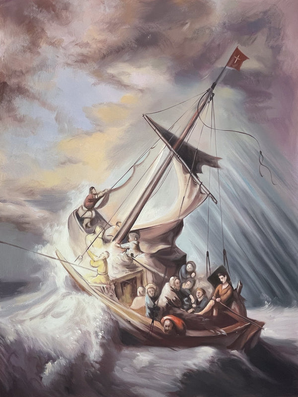 Le Christ dans la Tempête sur la Mer de Galilée par Rembrandt van Rijn - Tableau reproduction