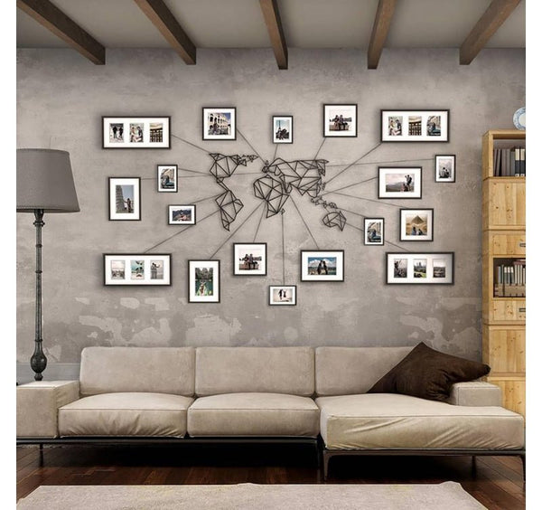 Déco métal carte monde