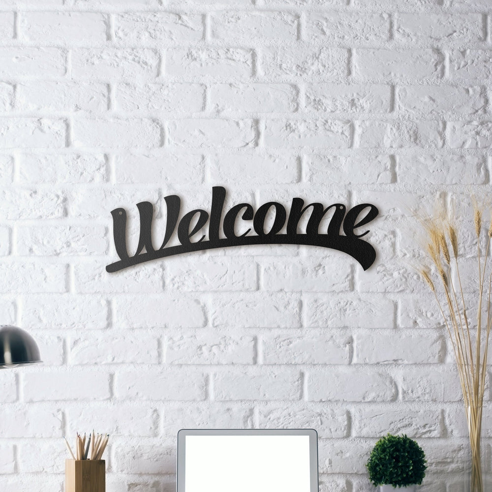Décoration design métallique welcome