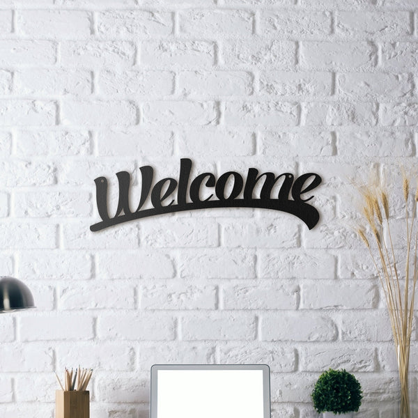 Décoration design métallique welcome