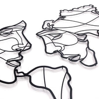 Decoration metal visage monde