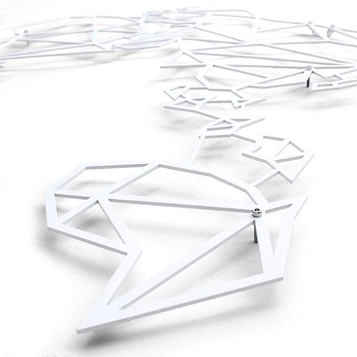 Décoration murale métal carte du monde blanche