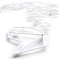 Décoration murale métal carte du monde blanche