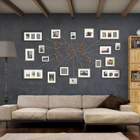 Décoration murale métal carte du monde bronze