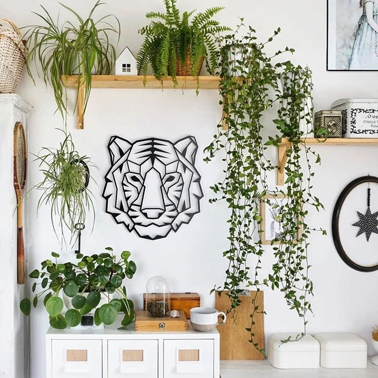 Décoration murale métal tigre
