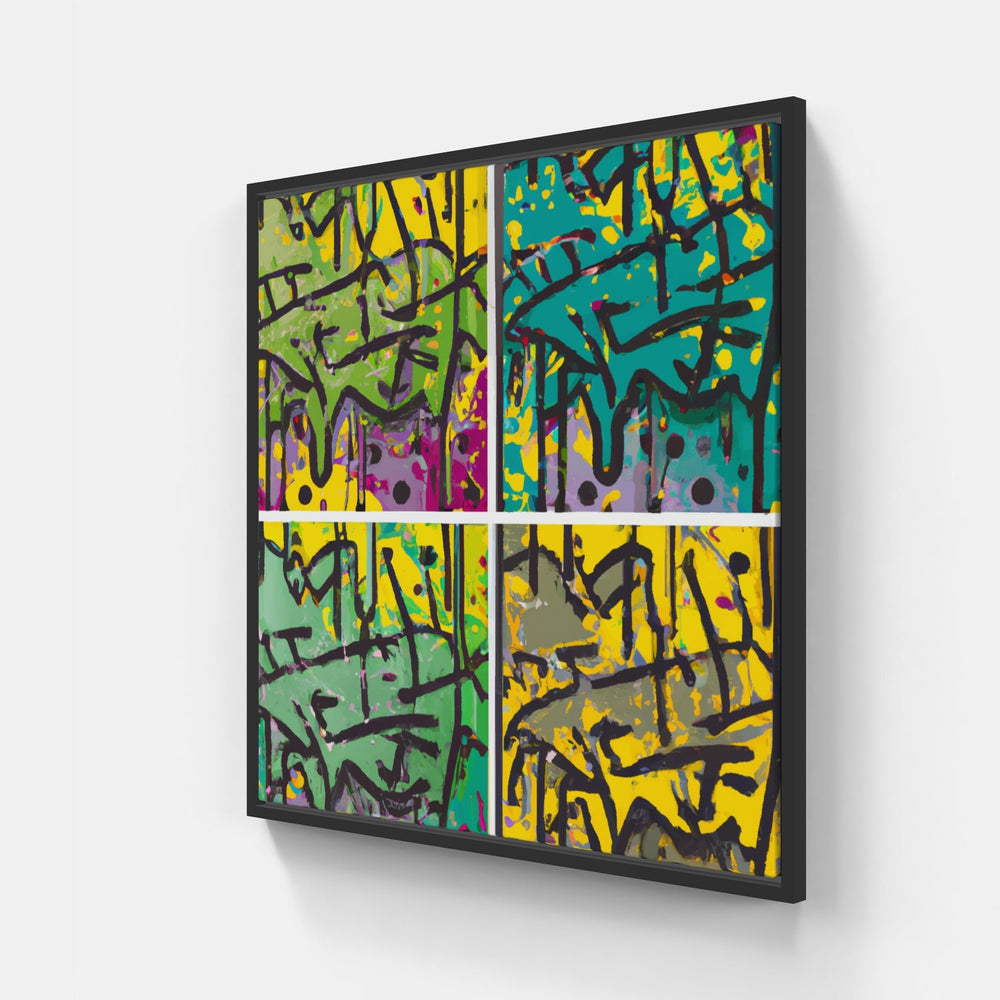Graffiti Street Art Murals-Canvas-artwall-20x20 cm-Black-Artwall