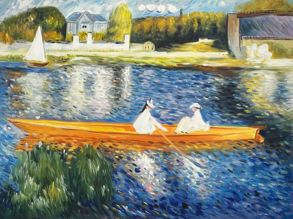 La Seine à Asnières, aussi connue sous le nom de La Yole par Renoir - Reproduction de Peinture à l'Huile