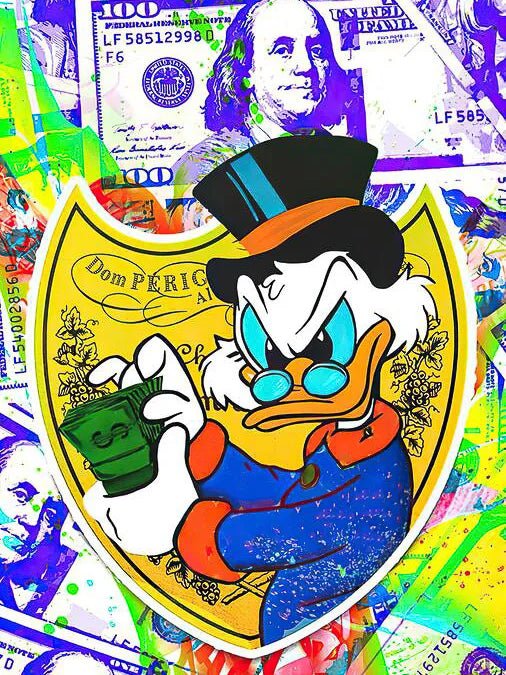 Tableau Pop Art Fortune Canard décoration colorée pop art