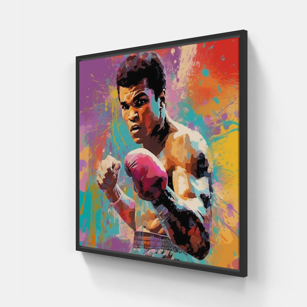 Mohamed Ali-Canvas-artwall-20x20 cm-Black-Artwall