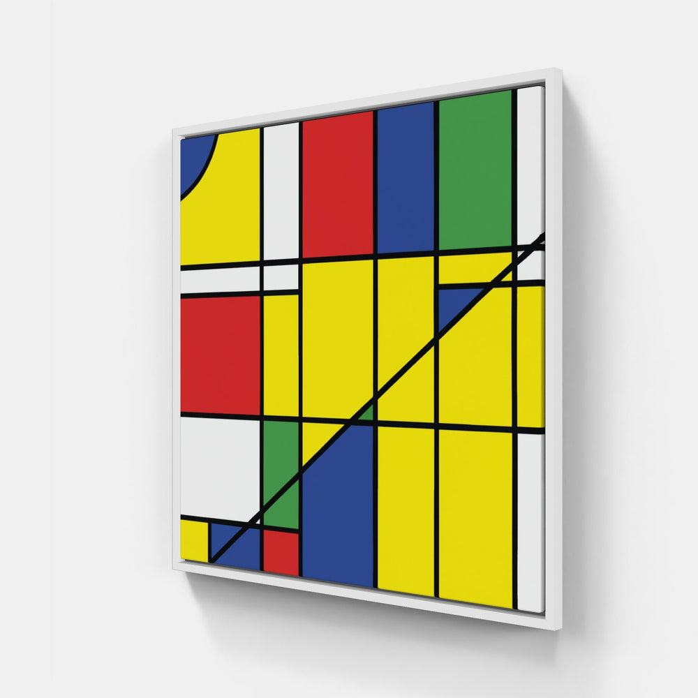 Mondrian Blue Rectangle-Canvas-artwall-20x20 cm-White-Artwall