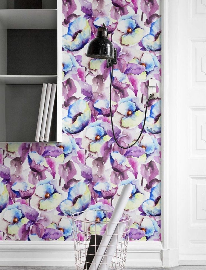 Papier Peint Floral Coloré