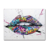 Tableau Pop Art Baiser Graffiti décoration murale romantique