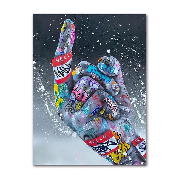 Tableau Pop Art Geste Graffiti art urbain décoration murale