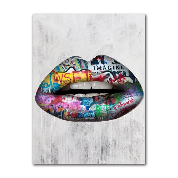 Tableau Pop Art Lèvres Imaginaires décoration murale élégante