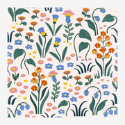 Jardin fleuri minimaliste en motifs botaniques