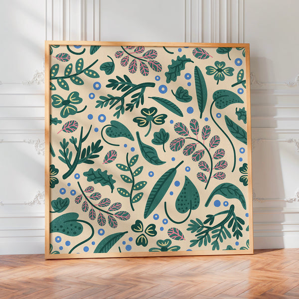 Herbier Botanique Moderne - Feuilles et Fleurs — Poster HP mat