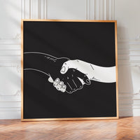 L'impression présentée en poster, sans encadrement, sur un mur neutre.