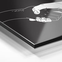 Gros plan du relief : la surépaisseur d'encre en lumière rasante sur aluminium Dibond.
