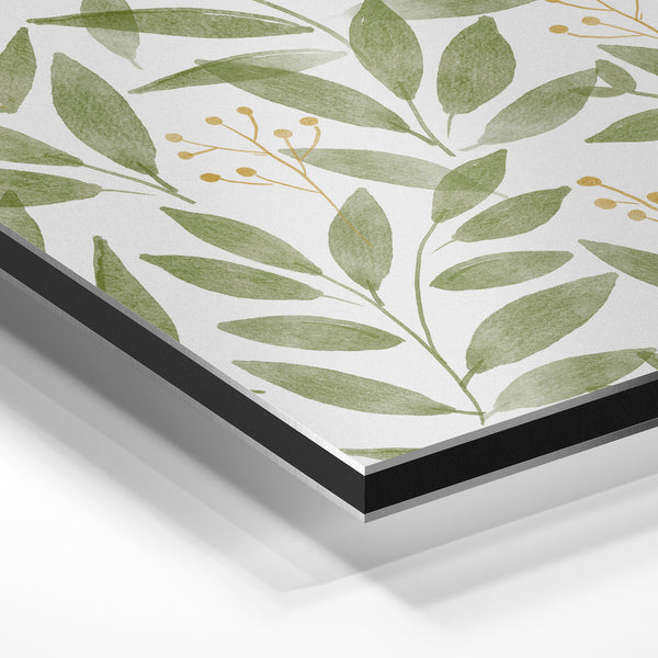 Motif botanique feuilles et baies scandinave — Aluminium Dibond