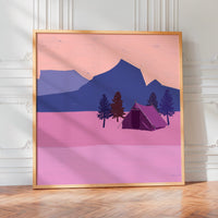 L'impression présentée en poster, sans encadrement, sur un mur neutre.