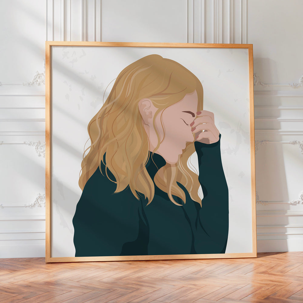 L'impression présentée en poster, sans encadrement, sur un mur neutre.