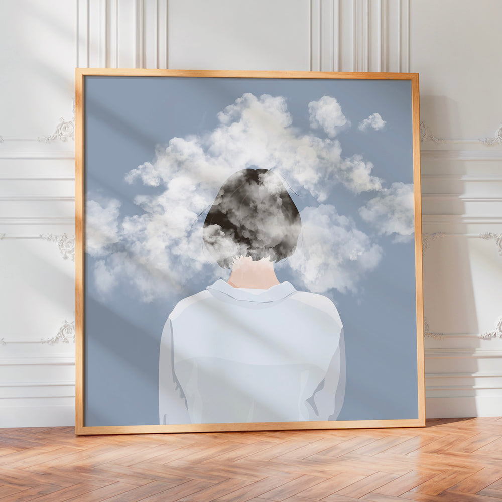 L'impression présentée en poster, sans encadrement, sur un mur neutre.