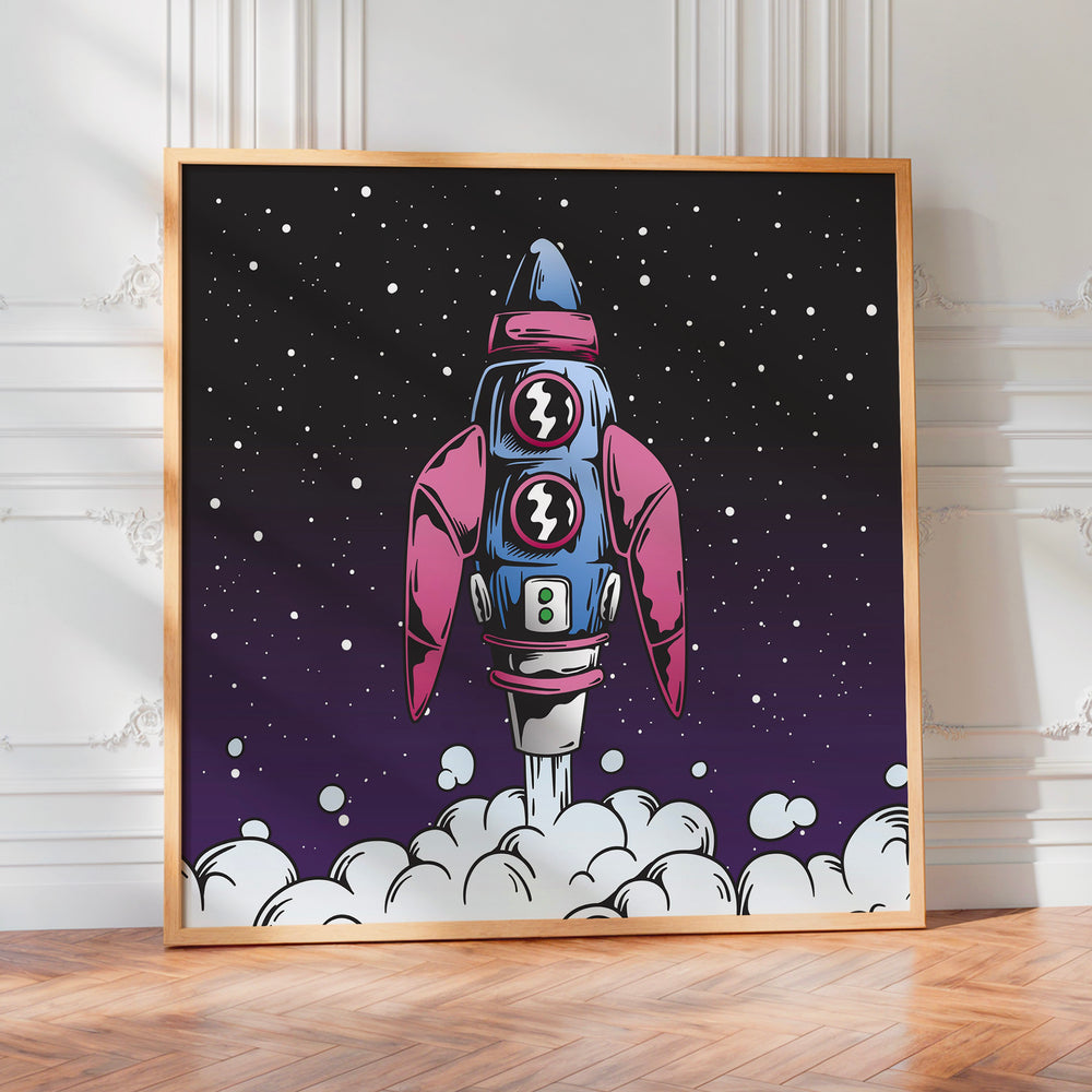 L'impression présentée en poster, sans encadrement, sur un mur neutre.