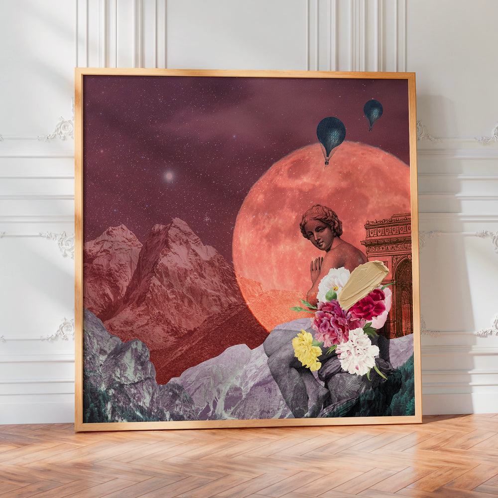 L'impression présentée en poster, sans encadrement, sur un mur neutre.