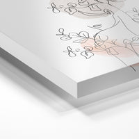Gros plan de la matière : le tirage sous verre acrylique, tranche transparente visible.