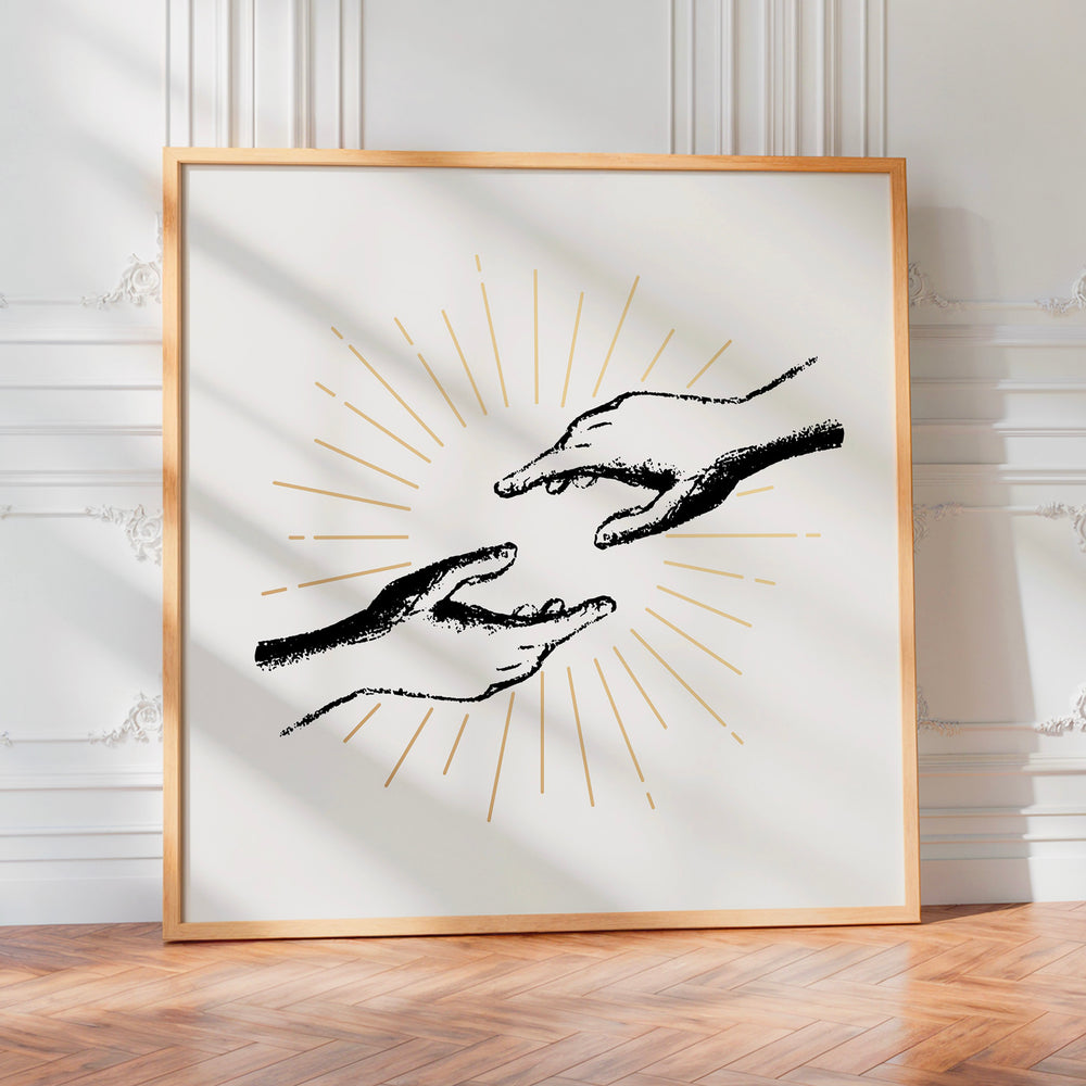 L'impression présentée en poster, sans encadrement, sur un mur neutre.