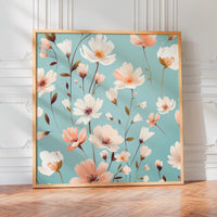 L'impression présentée en poster, sans encadrement, sur un mur neutre.