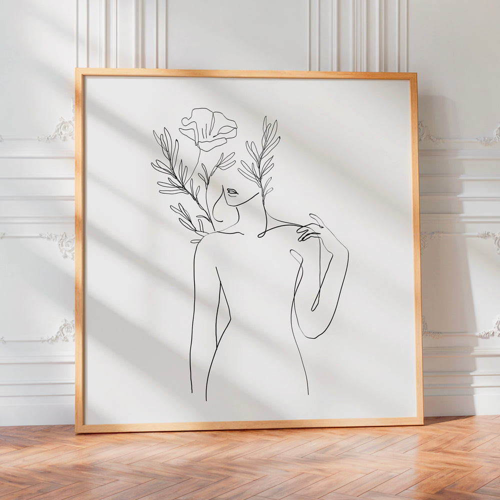 L'impression présentée en poster, sans encadrement, sur un mur neutre.