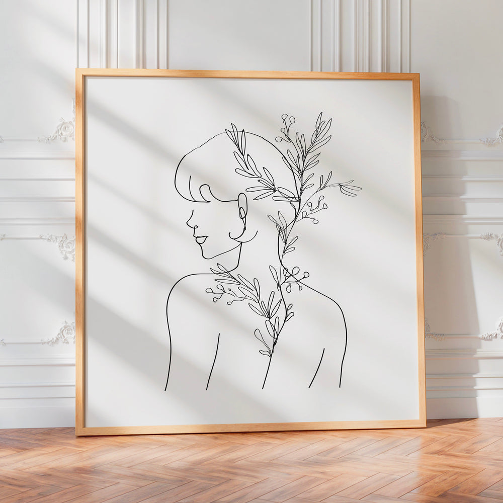 L'impression présentée en poster, sans encadrement, sur un mur neutre.