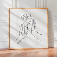 L'impression présentée en poster, sans encadrement, sur un mur neutre.