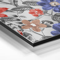 Gros plan de la matière : le tirage contrecollé sur aluminium Dibond mat, tranche visible.