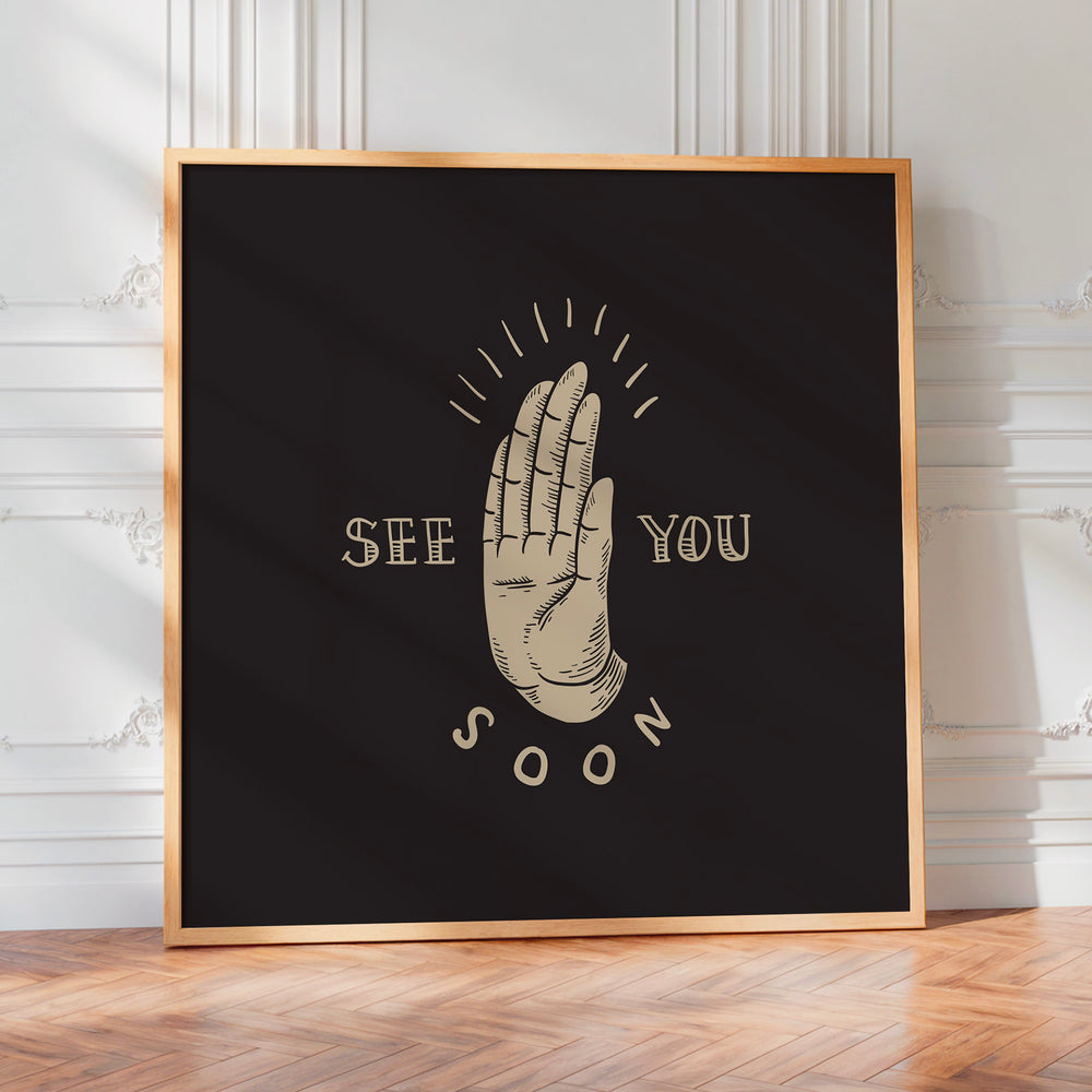 L'impression présentée en poster, sans encadrement, sur un mur neutre.