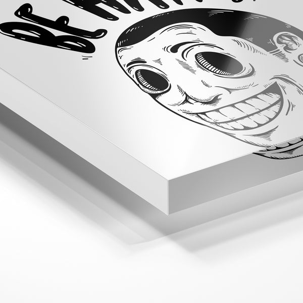 Be Happy – Affiche Pop Art Rétro Noir et Blanc — Verre acrylique