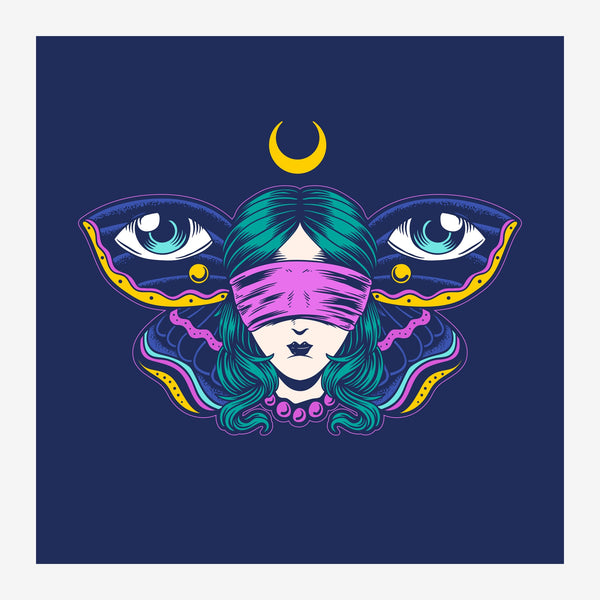 Femme mystique blindée bleu nuit pop art — Toile sur châssis