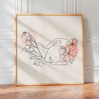 L'impression présentée en poster, sans encadrement, sur un mur neutre.
