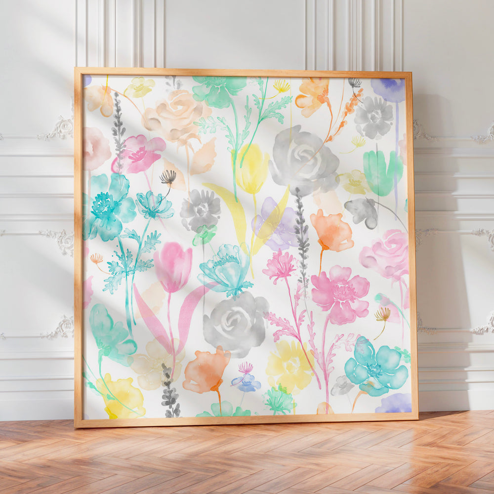 Le tableau accroché en situation dans un intérieur meublé.
