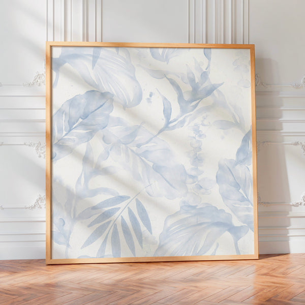 Feuillage bleu et blanc, affiche botanique — Poster HP mat