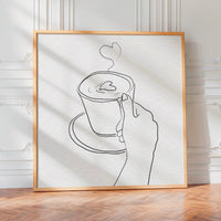 L'impression présentée en poster, sans encadrement, sur un mur neutre.