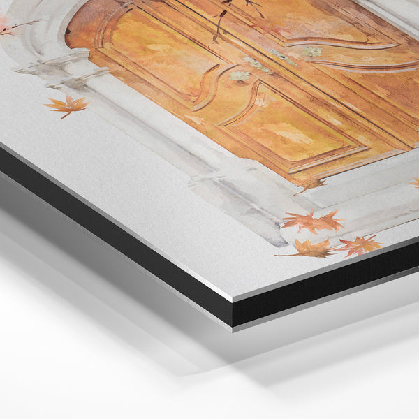 Porte dorée automne, style bohème japandi — Aluminium Dibond
