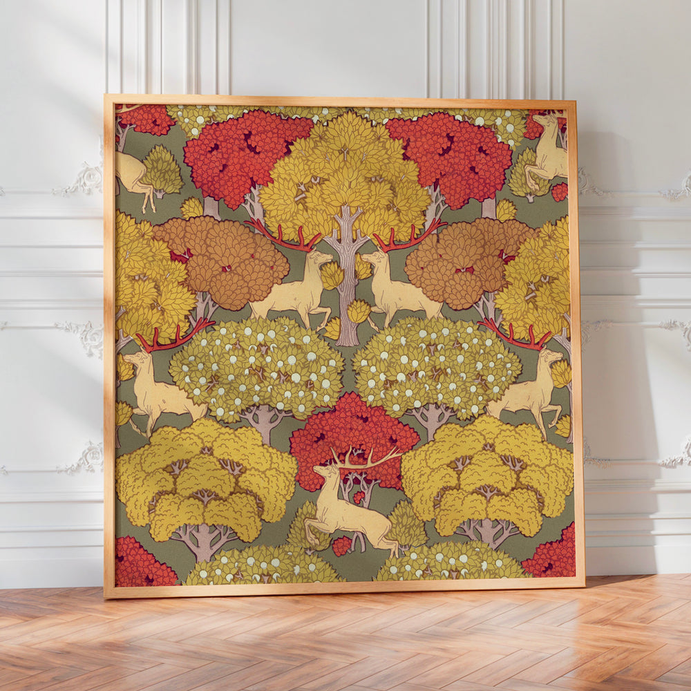 Le tableau accroché en situation dans un intérieur meublé.