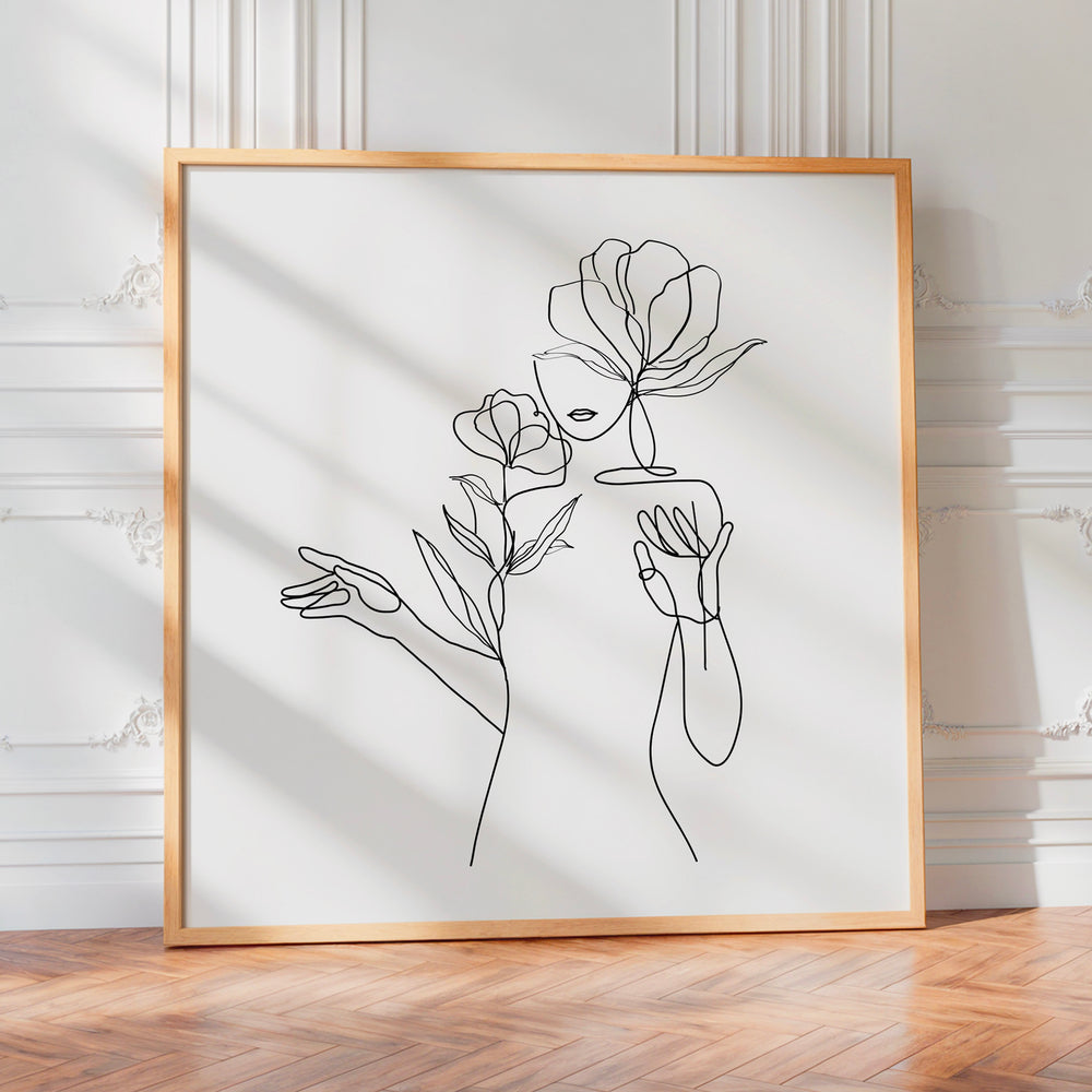 L'impression présentée en poster, sans encadrement, sur un mur neutre.