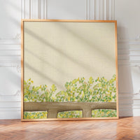 Le tableau accroché en situation dans un intérieur meublé.